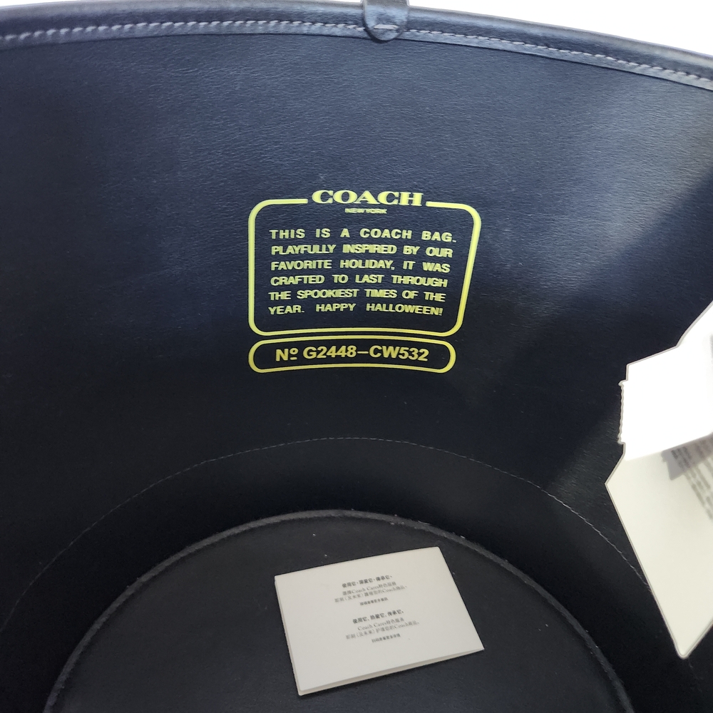 Coach Black Cat Face Bucket Bag - Picture 6 of 6